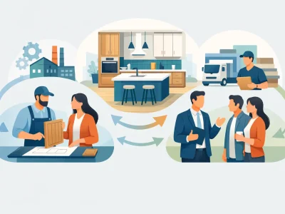 التصنيع المباشر أم الوسيط لمطبخ يدوم سنوات