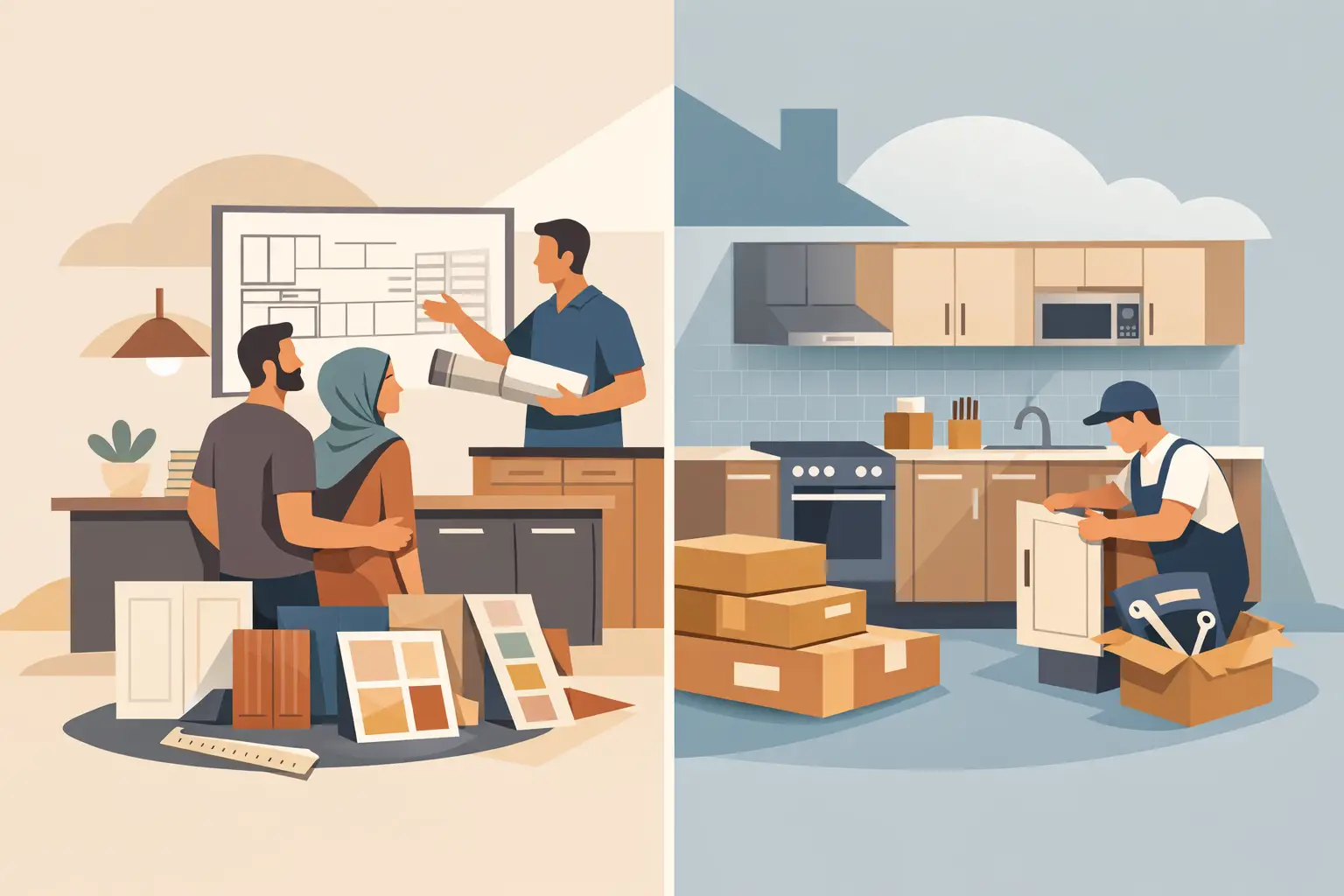 مطابخ مخصصة مقابل جاهزة لبيت العمر