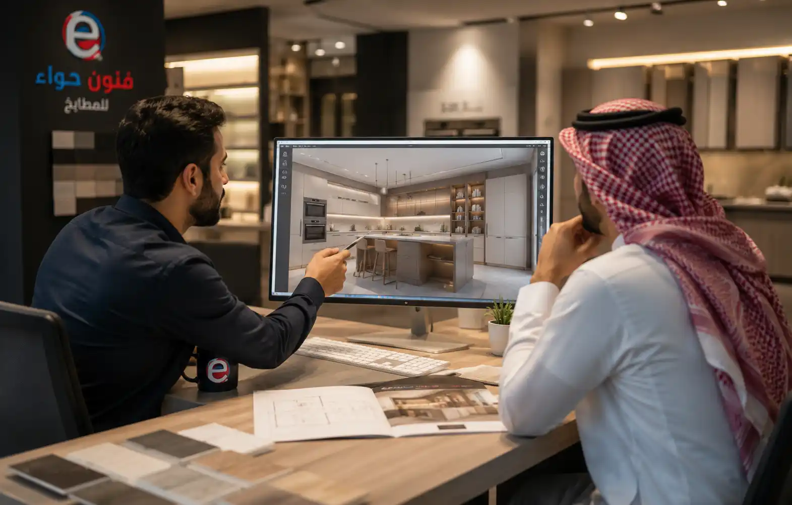 استشارة تصميم مطبخ مع مصمم فنون حواء داخل المعرض